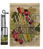 Wine is Sunshine - Wine Happy Hour & Drinks Vertical Impressions Decorative Flags HG117047 Made In USA