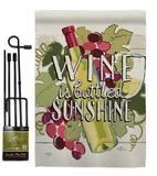 Wine is Sunshine - Wine Happy Hour & Drinks Vertical Impressions Decorative Flags HG117047 Made In USA