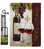 Welcome Wines - Wine Happy Hour & Drinks Vertical Impressions Decorative Flags HG117053 Made In USA