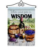 Wine in Wisdom - Wine Happy Hour & Drinks Vertical Impressions Decorative Flags HG117064 Made In USA