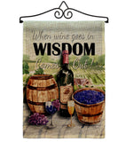 Wine in Wisdom - Wine Happy Hour & Drinks Vertical Impressions Decorative Flags HG117064 Made In USA