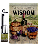 Wine in Wisdom - Wine Happy Hour & Drinks Vertical Impressions Decorative Flags HG117064 Made In USA