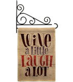 Wine Laugh - Wine Happy Hour & Drinks Vertical Impressions Decorative Flags HG117083 Made In USA