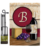 Wine B Initial - Wine Happy Hour & Drinks Vertical Impressions Decorative Flags HG130210 Made In USA