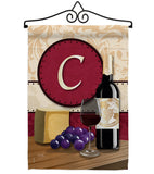 Wine C Initial - Wine Happy Hour & Drinks Vertical Impressions Decorative Flags HG130211 Made In USA