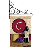 Wine C Initial - Wine Happy Hour & Drinks Vertical Impressions Decorative Flags HG130211 Made In USA