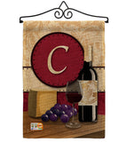 Wine C Initial - Wine Happy Hour & Drinks Vertical Impressions Decorative Flags HG130211 Made In USA