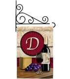 Wine D Initial - Wine Happy Hour & Drinks Vertical Impressions Decorative Flags HG130212 Made In USA
