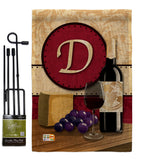 Wine D Initial - Wine Happy Hour & Drinks Vertical Impressions Decorative Flags HG130212 Made In USA