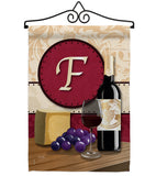 Wine F Initial - Wine Happy Hour & Drinks Vertical Impressions Decorative Flags HG130214 Made In USA