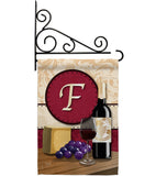 Wine F Initial - Wine Happy Hour & Drinks Vertical Impressions Decorative Flags HG130214 Made In USA