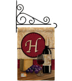 Wine H Initial - Wine Happy Hour & Drinks Vertical Impressions Decorative Flags HG130216 Made In USA