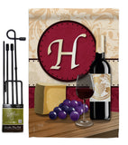 Wine H Initial - Wine Happy Hour & Drinks Vertical Impressions Decorative Flags HG130216 Made In USA