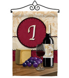 Wine I Initial - Wine Happy Hour & Drinks Vertical Impressions Decorative Flags HG130217 Made In USA
