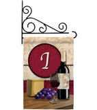 Wine I Initial - Wine Happy Hour & Drinks Vertical Impressions Decorative Flags HG130217 Made In USA