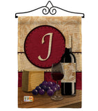 Wine J Initial - Wine Happy Hour & Drinks Vertical Impressions Decorative Flags HG130218 Made In USA