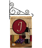 Wine J Initial - Wine Happy Hour & Drinks Vertical Impressions Decorative Flags HG130218 Made In USA