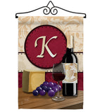 Wine K Initial - Wine Happy Hour & Drinks Vertical Impressions Decorative Flags HG130219 Made In USA