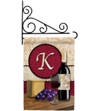 Wine K Initial - Wine Happy Hour & Drinks Vertical Impressions Decorative Flags HG130219 Made In USA