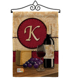 Wine K Initial - Wine Happy Hour & Drinks Vertical Impressions Decorative Flags HG130219 Made In USA