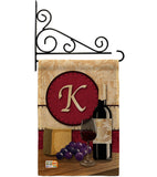 Wine K Initial - Wine Happy Hour & Drinks Vertical Impressions Decorative Flags HG130219 Made In USA