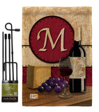 Wine M Initial - Wine Happy Hour & Drinks Vertical Impressions Decorative Flags HG130221 Made In USA