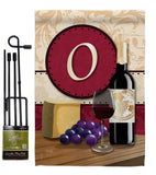 Wine O Initial - Wine Happy Hour & Drinks Vertical Impressions Decorative Flags HG130223 Made In USA