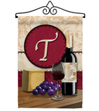 Wine T Initial - Wine Happy Hour & Drinks Vertical Impressions Decorative Flags HG130228 Made In USA