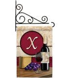 Wine X Initial - Wine Happy Hour & Drinks Vertical Impressions Decorative Flags HG130232 Made In USA