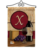 Wine X Initial - Wine Happy Hour & Drinks Vertical Impressions Decorative Flags HG130232 Made In USA