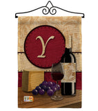 Wine Y Initial - Wine Happy Hour & Drinks Vertical Impressions Decorative Flags HG130233 Made In USA