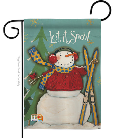 Let It Snow Snowman - Winter Wonderland Winter Vertical Impressions Decorative Flags HG114160 Made In USA