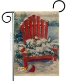 Red Chair in Winter - Winter Wonderland Winter Vertical Impressions Decorative Flags HG114193 Made In USA