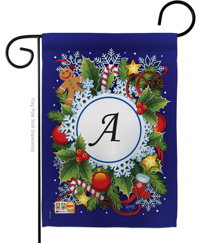 Winter A Initial - Winter Wonderland Winter Vertical Impressions Decorative Flags HG130079 Made In USA