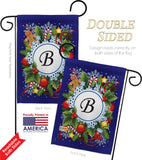 Winter B Initial - Winter Wonderland Winter Vertical Impressions Decorative Flags HG130080 Made In USA