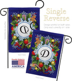 Winter D Initial - Winter Wonderland Winter Vertical Impressions Decorative Flags HG130082 Made In USA