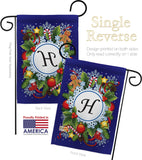 Winter H Initial - Winter Wonderland Winter Vertical Impressions Decorative Flags HG130086 Made In USA