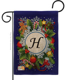 Winter H Initial - Winter Wonderland Winter Vertical Impressions Decorative Flags HG130086 Made In USA