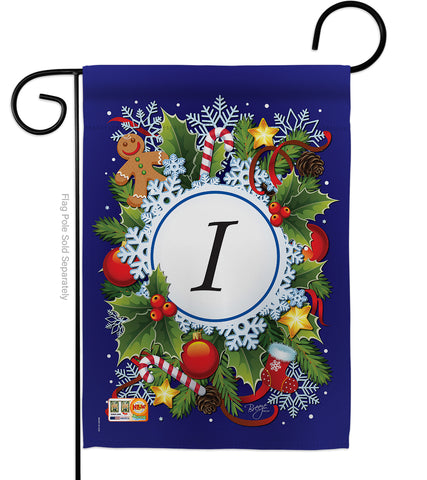 Winter I Initial - Winter Wonderland Winter Vertical Impressions Decorative Flags HG130087 Made In USA