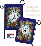Winter K Initial - Winter Wonderland Winter Vertical Impressions Decorative Flags HG130089 Made In USA
