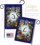 Winter L Initial - Winter Wonderland Winter Vertical Impressions Decorative Flags HG130090 Made In USA