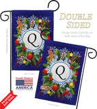 Winter Q Initial - Winter Wonderland Winter Vertical Impressions Decorative Flags HG130095 Made In USA