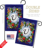 Winter U Initial - Winter Wonderland Winter Vertical Impressions Decorative Flags HG130099 Made In USA