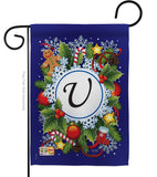 Winter U Initial - Winter Wonderland Winter Vertical Impressions Decorative Flags HG130099 Made In USA