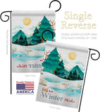 Winter Wishes - Winter Wonderland Winter Vertical Impressions Decorative Flags HG192681 Made In USA