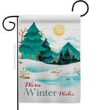 Winter Wishes - Winter Wonderland Winter Vertical Impressions Decorative Flags HG192681 Made In USA