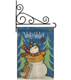 Winter Wishes Snowman - Winter Wonderland Winter Vertical Impressions Decorative Flags HG114158 Made In USA