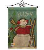 Let It Snow Snowman - Winter Wonderland Winter Vertical Impressions Decorative Flags HG114160 Made In USA