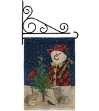 Lumberjack Snowmen - Winter Wonderland Winter Vertical Impressions Decorative Flags HG114211 Made In USA