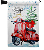 Winter Scooter - Winter Wonderland Winter Vertical Impressions Decorative Flags HG114252 Made In USA